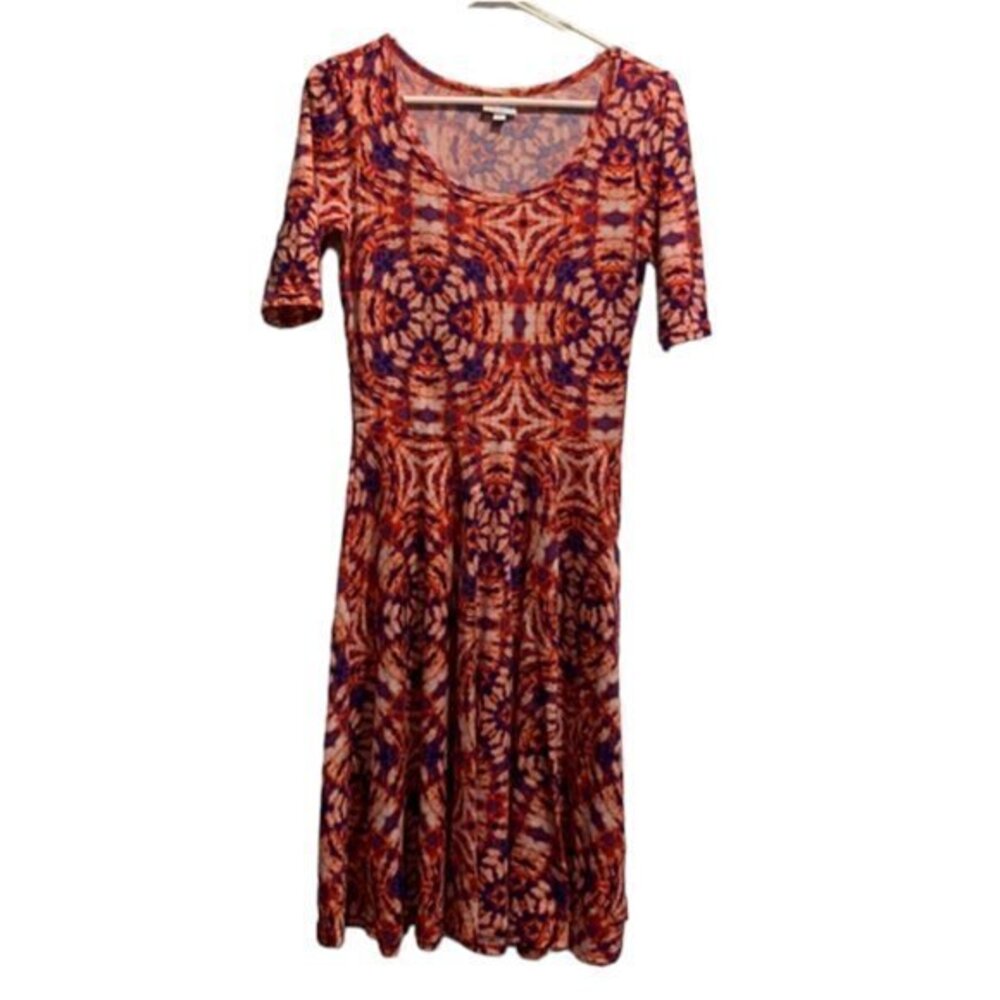 LuLaRoe Nicole Dress Tie-Dye Multicolor Size Small GUC #7611